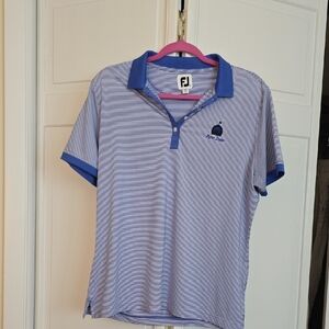 FootJoy Blue Striped Womens Polo Shirt